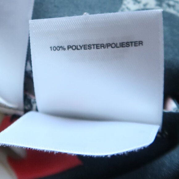 NIC+ZOE Black Pink White Floral Print Button Front Blouse Long Sleeve Size L - Picture 7 of 9